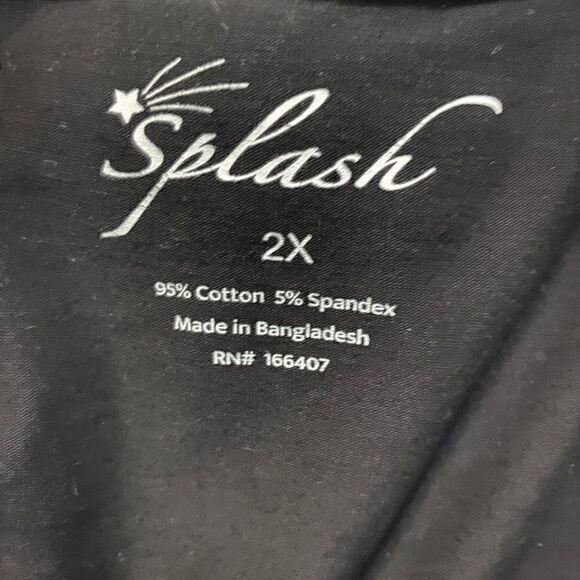 Splash Black Crew Neck tee, size 2X - Picture 3 of 3